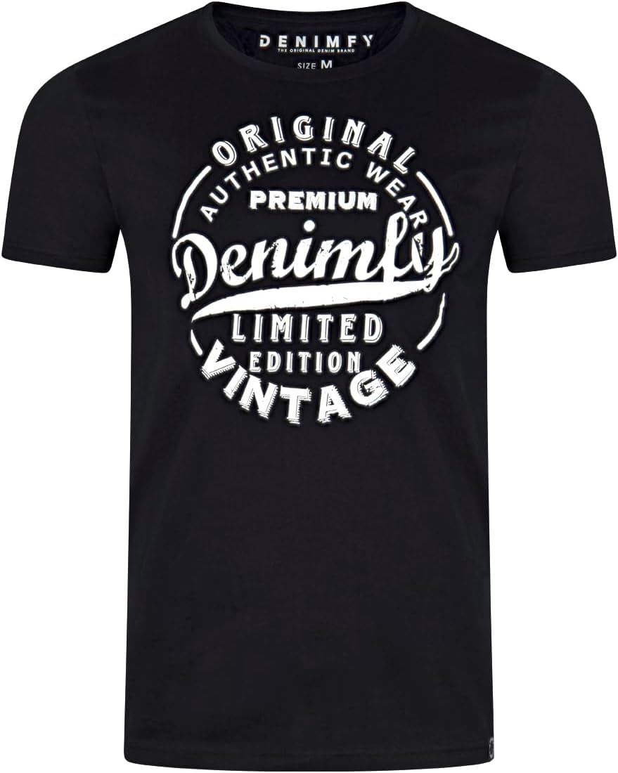 Detalle de DENIMFY 4er-Pack Herren-T-Shirts Regular Fit aus Baumwolle (Rundhals, Kurzarm) – DFNuri