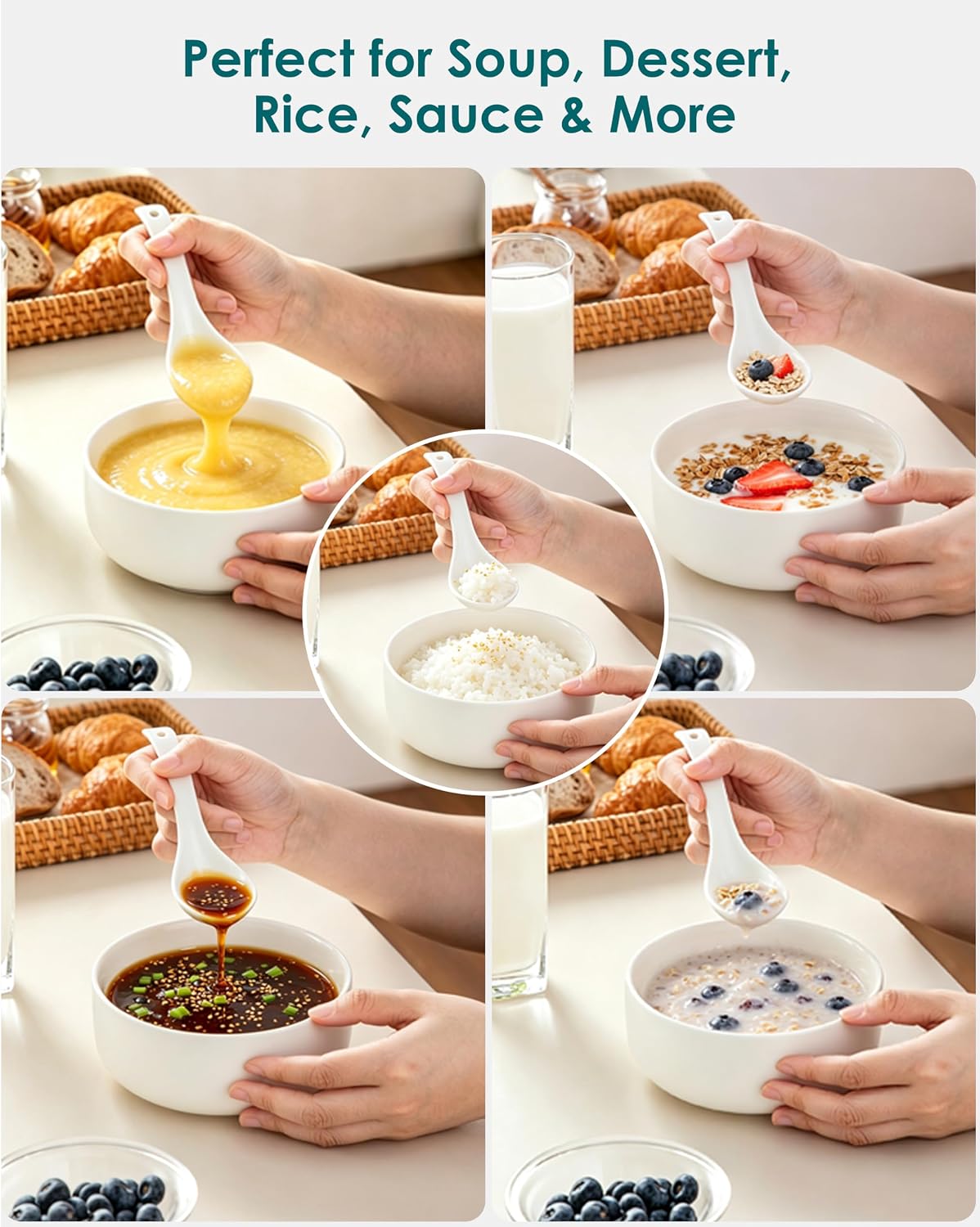 Thumbnail 4 de vancasso Ceramic Soup Spoons, 6.5-Inch