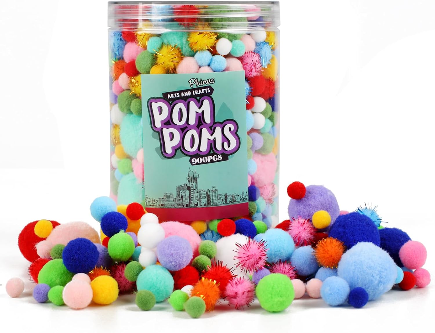Thumbnail 6 de Phinus Craft Pom Poms, 900 Pieces