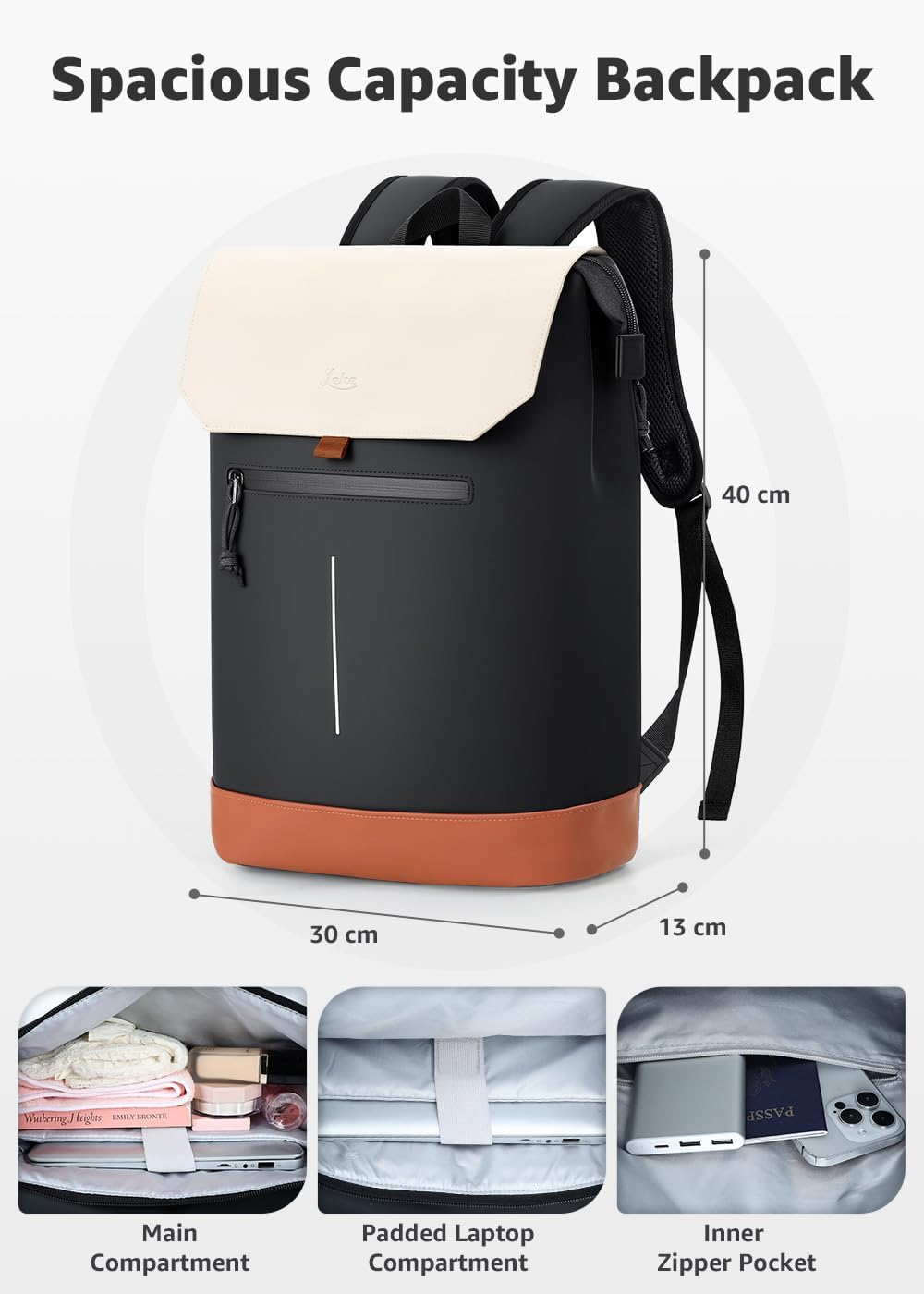 Detalle de Lekespring Laptop Backpack Waterproof Rucksack Bag with Anti-theft Flap Design