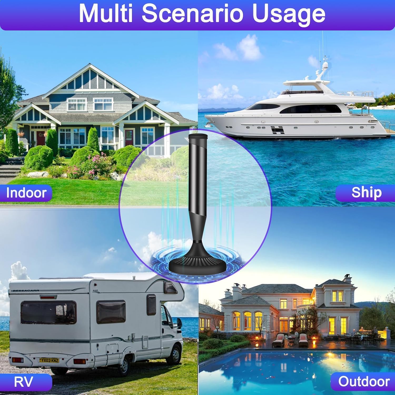 Thumbnail 6 de CSUXYD Indoor TV Aerial: 360° Reception with Booster for Freeview HD
