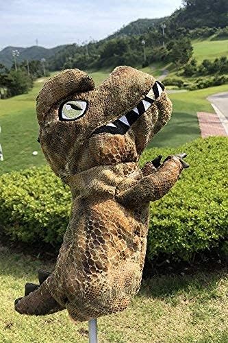 Detalle 2 de dinofactory T-Rex 恐竜ドライバーヘッドカバー ポリエステル製・ウッドブラウン・460cc対応