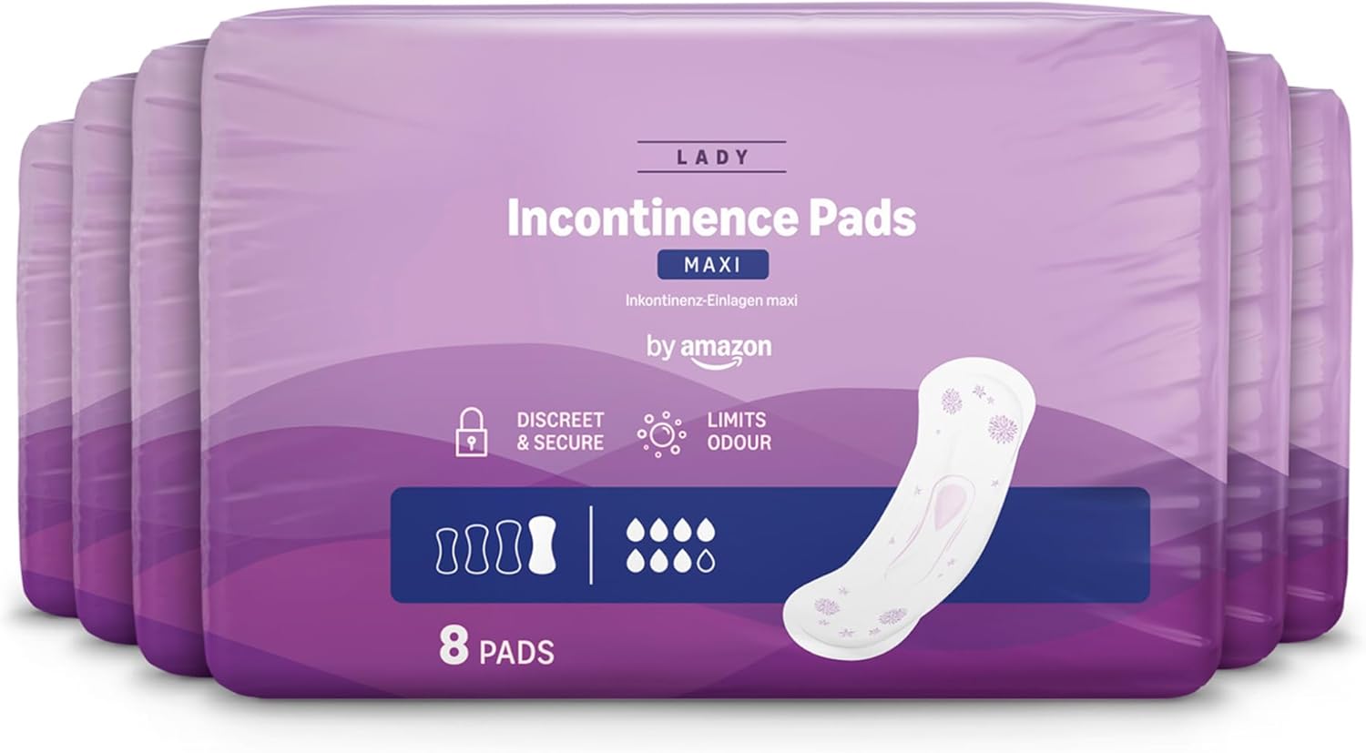 Detalle de by Amazon Incontinence Pads Maxi – Unscented, 48 Count (6 Packs of 8)
