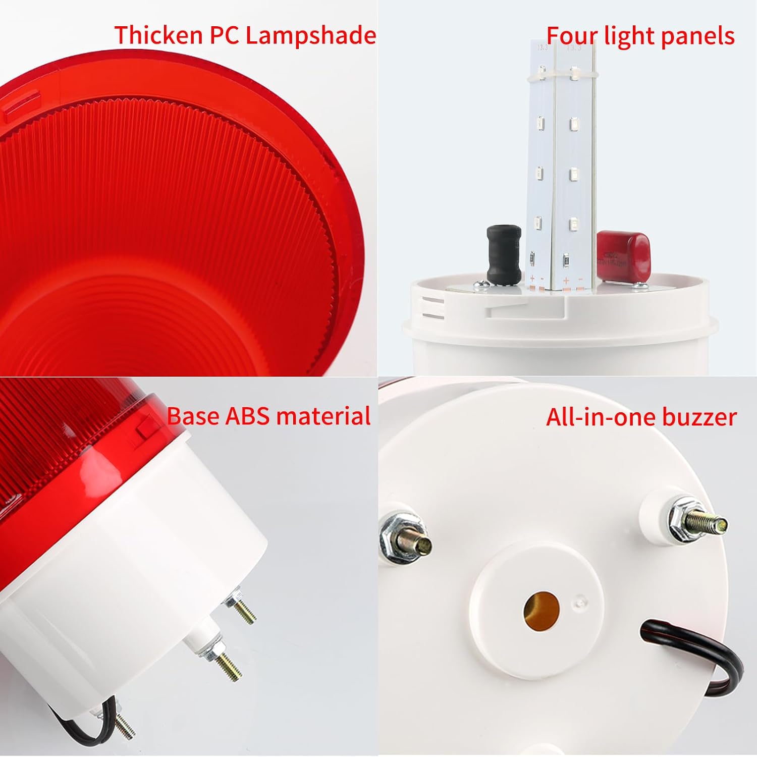Thumbnail 6 de 工業用LED回転警告灯 AC110V 赤色ストロボ・音量調整付き