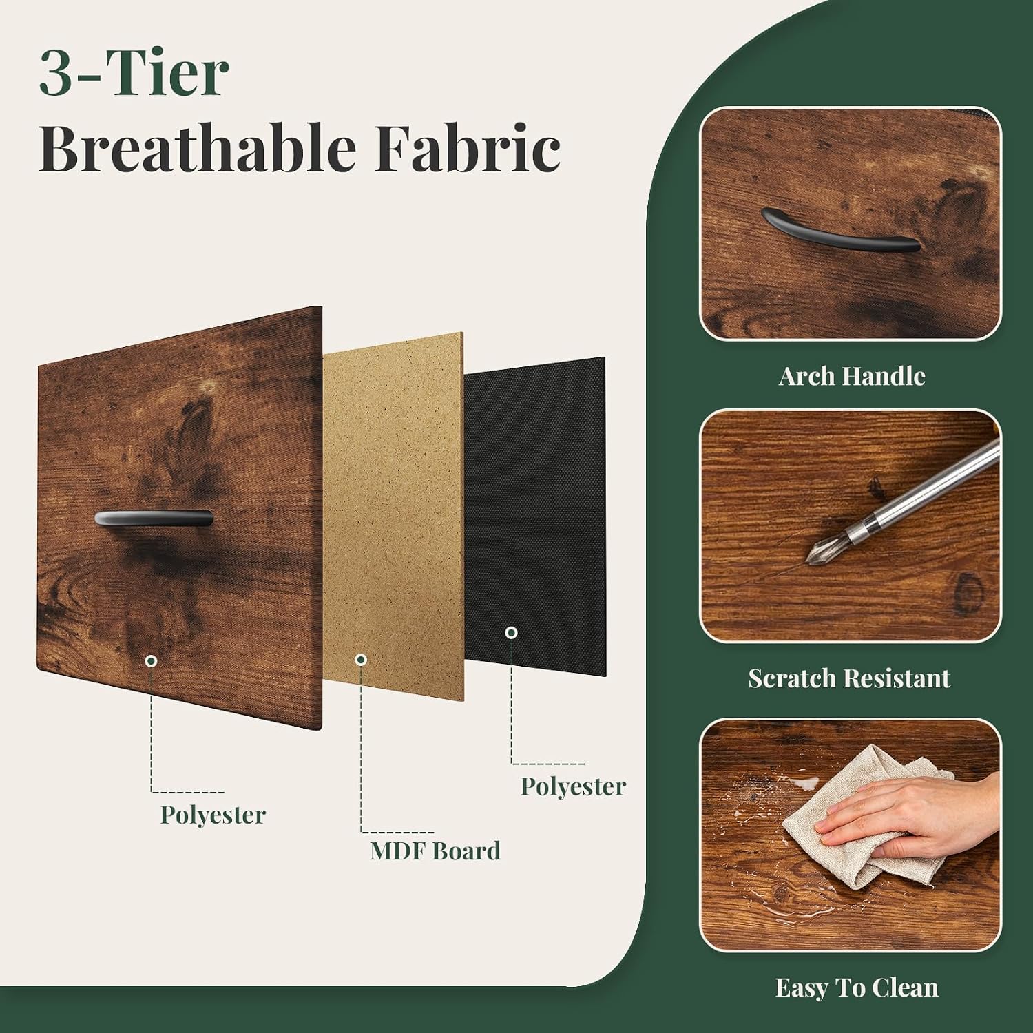 Thumbnail 4 de HAPPYMONT Fabric Dresser with 5 Drawers