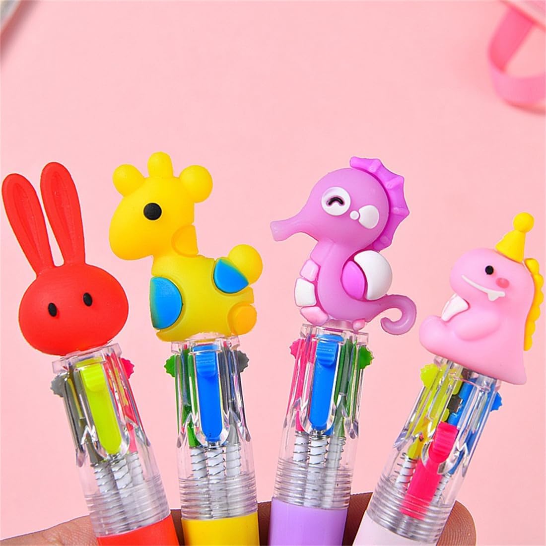 Detalle de 4-in-1 Kawaii Multicolour Pens for Kids – 60 Pack Bulk Mini Ballpoint Pens with Animal Designs