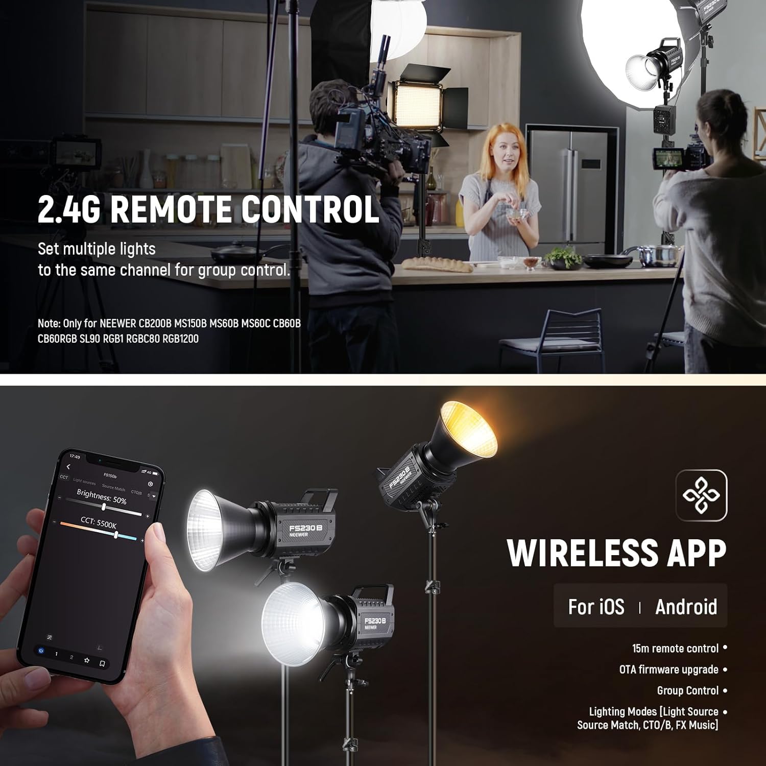 Thumbnail 6 de NEEWER FS230B LED Video Light with 2.4G/APP Control