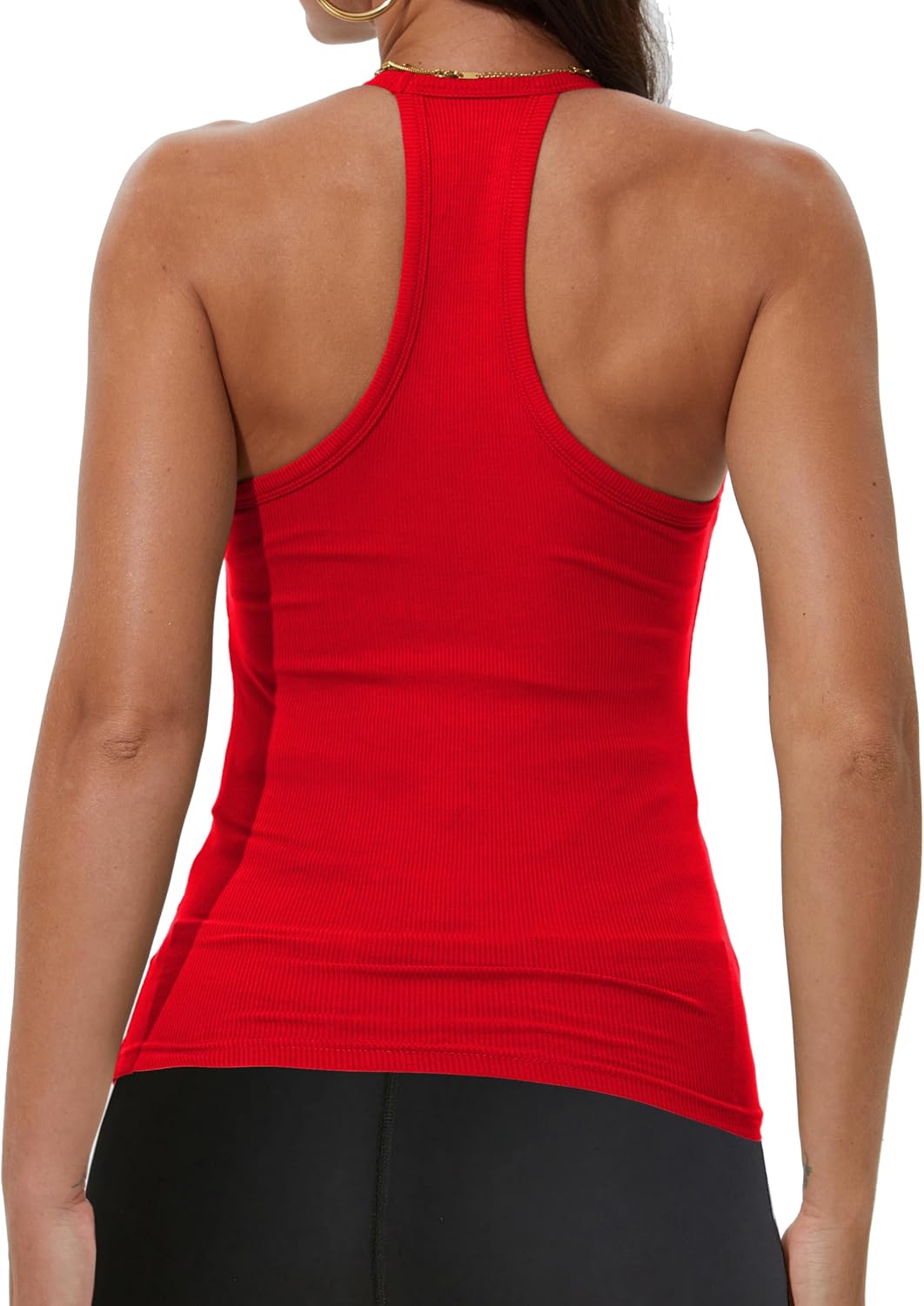 Detalle 2 de iGENJUN Women's Workout Tops: Racerback Basic Tank (Summer 2026) Slim Fit