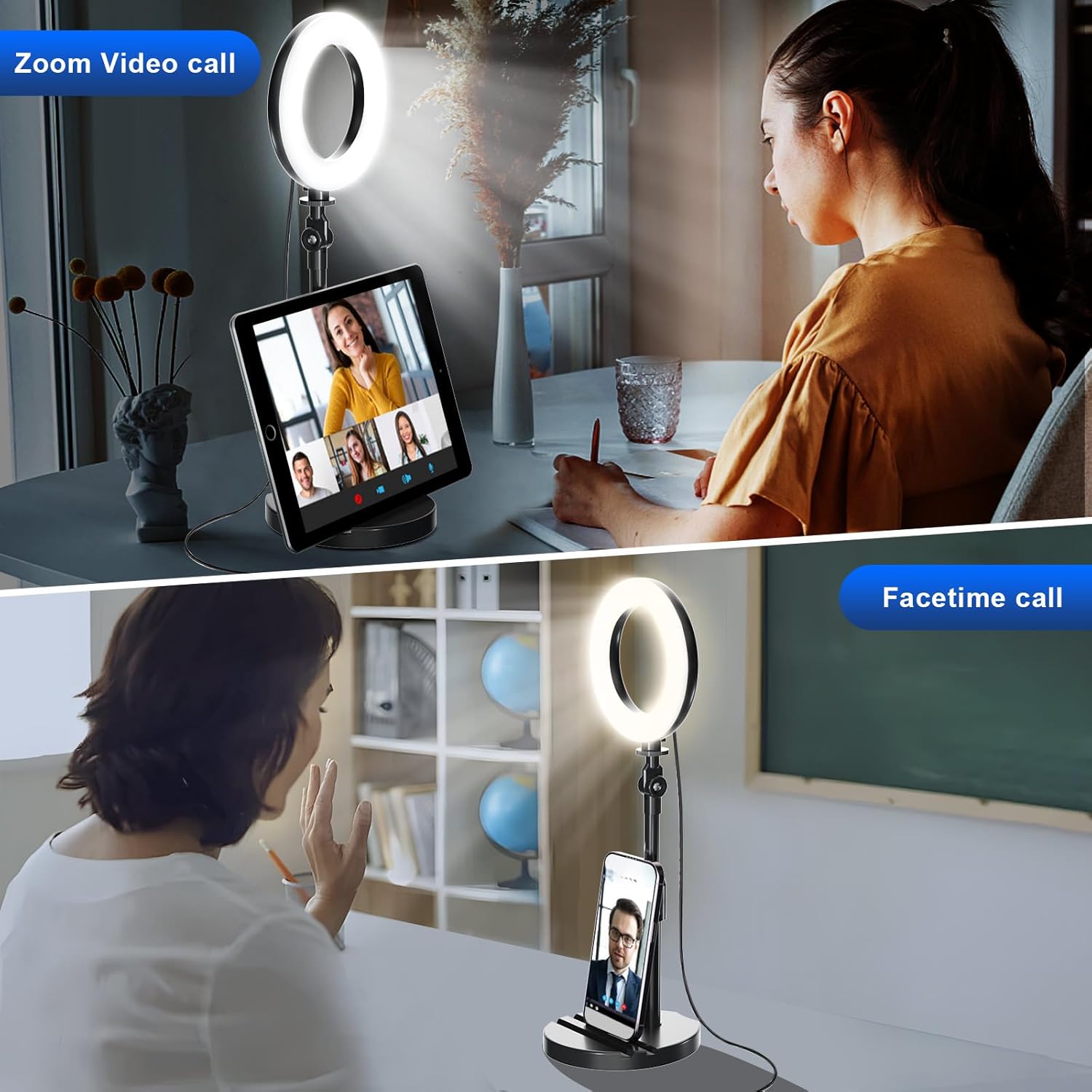 Thumbnail 4 de 5-inch Desk Ring Light with Telescopic Stand and Built-in Phone Holder