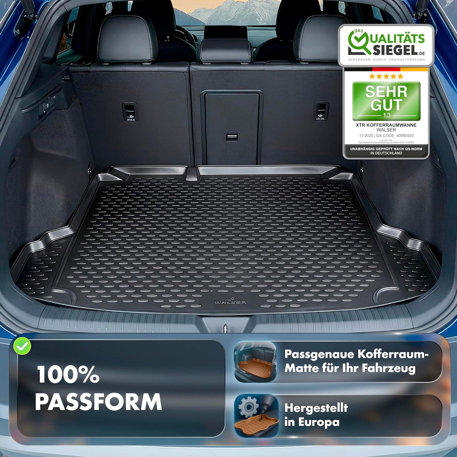 Detalle de WALSER XTR Kofferraumwanne für Skoda Enyaq iV SUV (5AZ) 2020–Heute