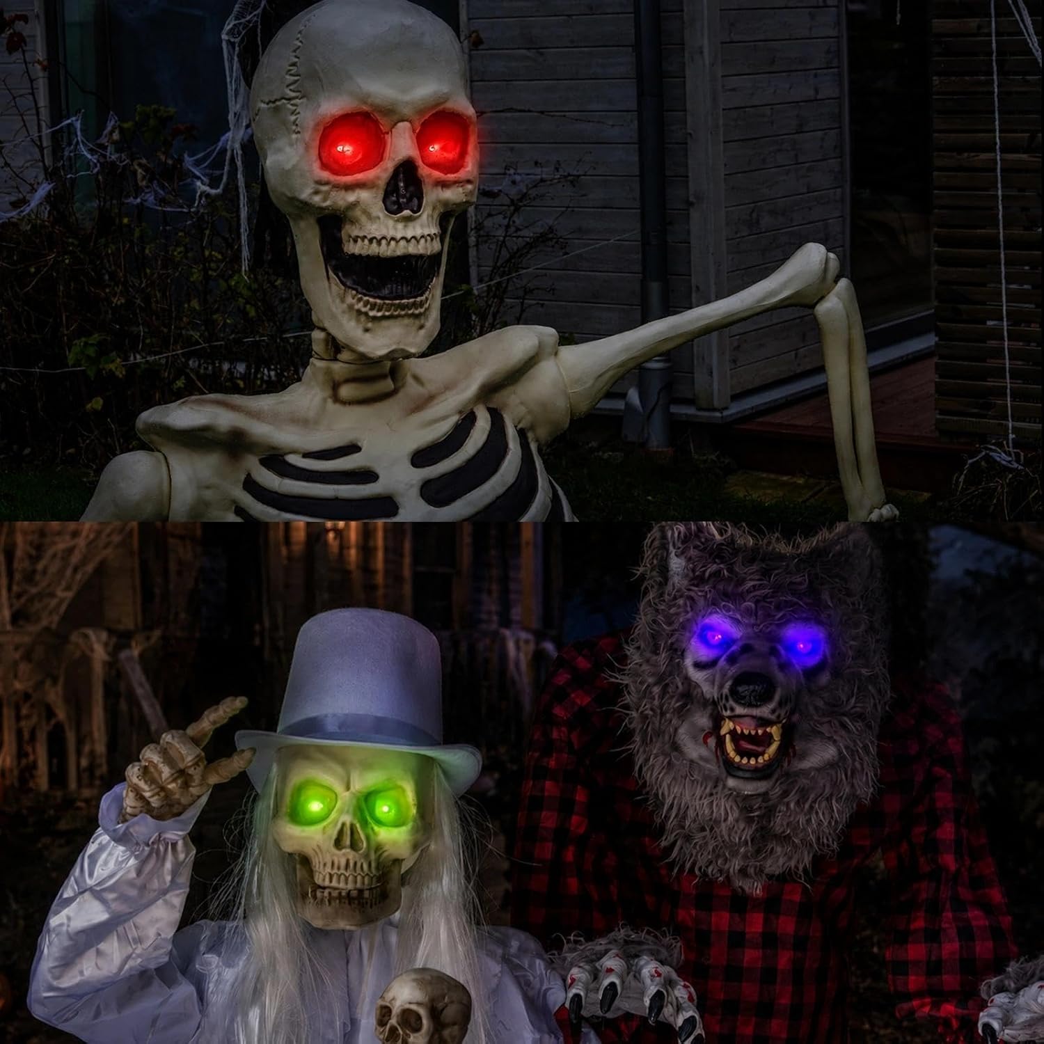 Detalle de BlissfulTie BL1457 Red LED Halloween Eyes, 2 Sets with 6-Hour Timer
