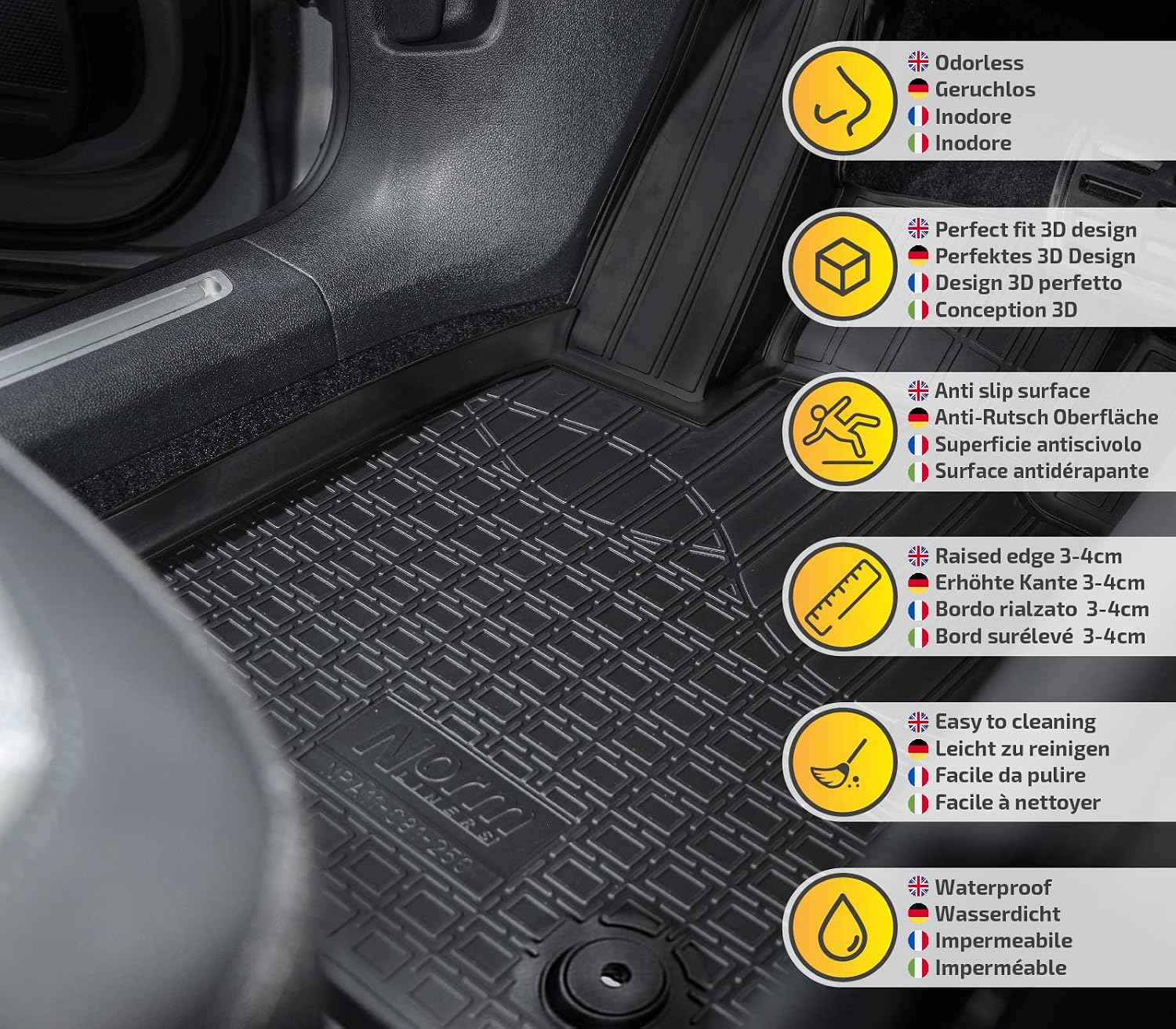 Thumbnail 6 de J&J AUTOMOTIVE Norm Liners – dywaniki gumowe 3D do Mercedes klasy C W205/S205