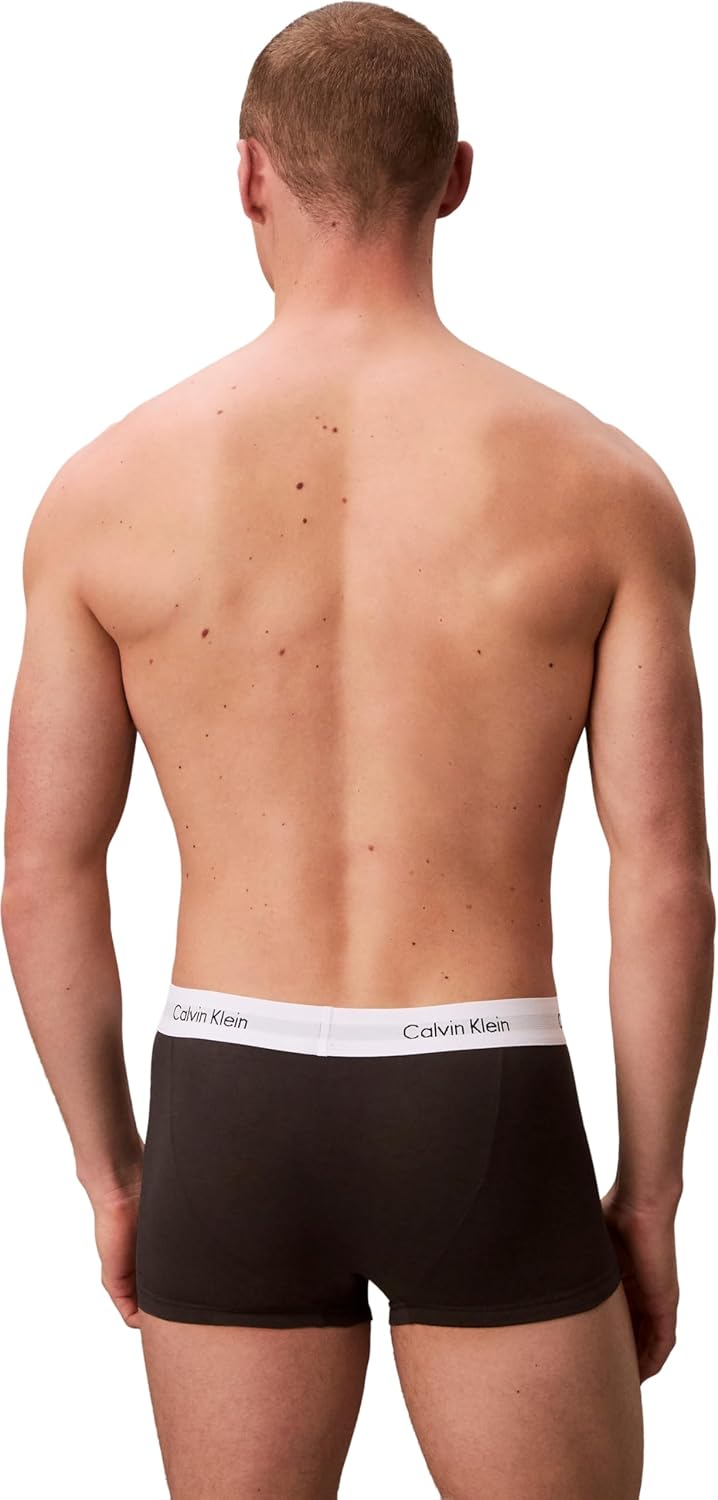 Detalle 2 de Calvin Klein Uomo Boxer Vita Bassa Confezione da 3 – Cotone Stretch, Multicolore (Black/White/Grey Heather) – Taglia L