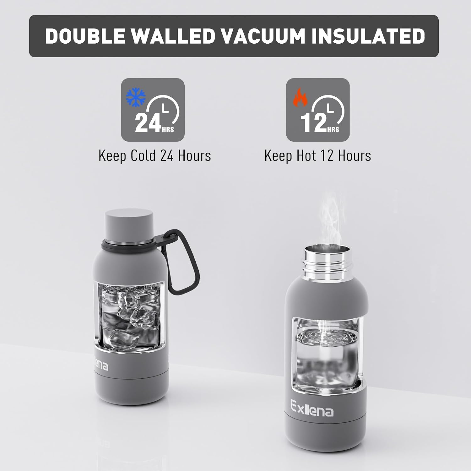 Detalle 2 de Exllena vacuum insulated water bottle 350ml