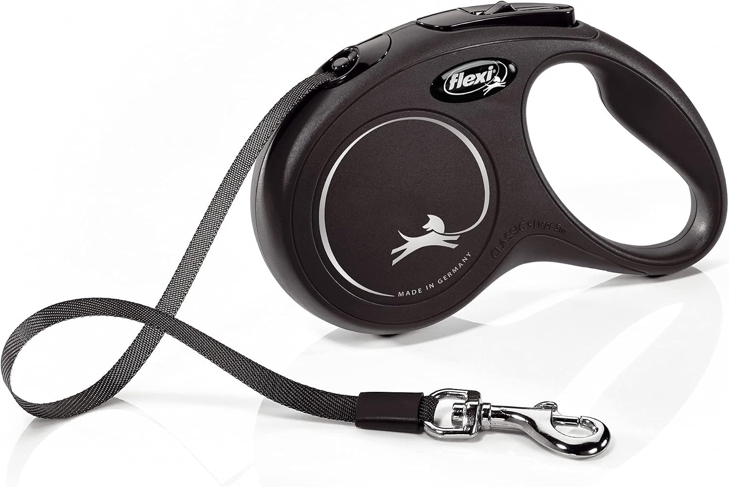 Detalle de flexi Classic S Cinta 5 m negro — correa extensible para perros hasta 15 kg