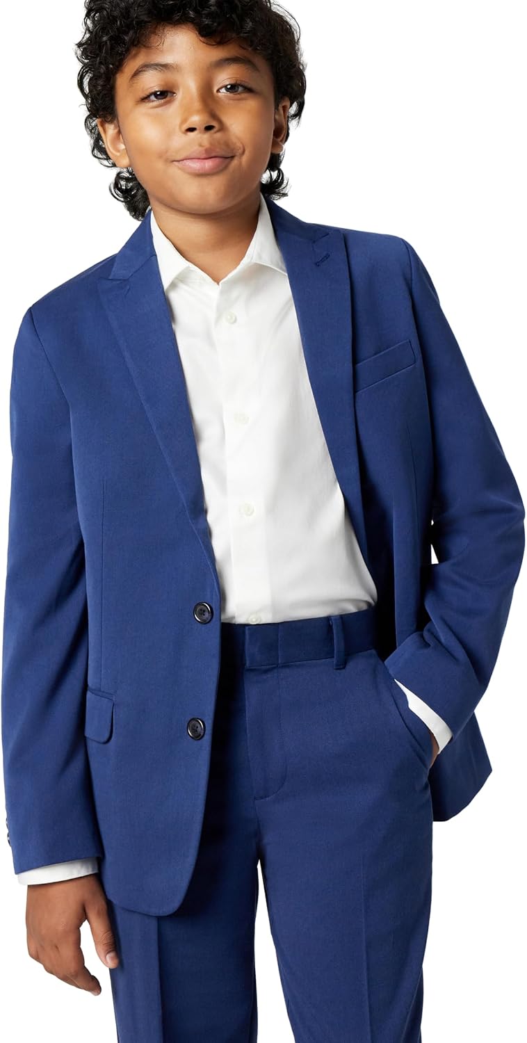 Detalle de Calvin Klein Boys' 2-Piece Formal Suit Set: Single Breasted Jacket & Straight Leg Dress Pants