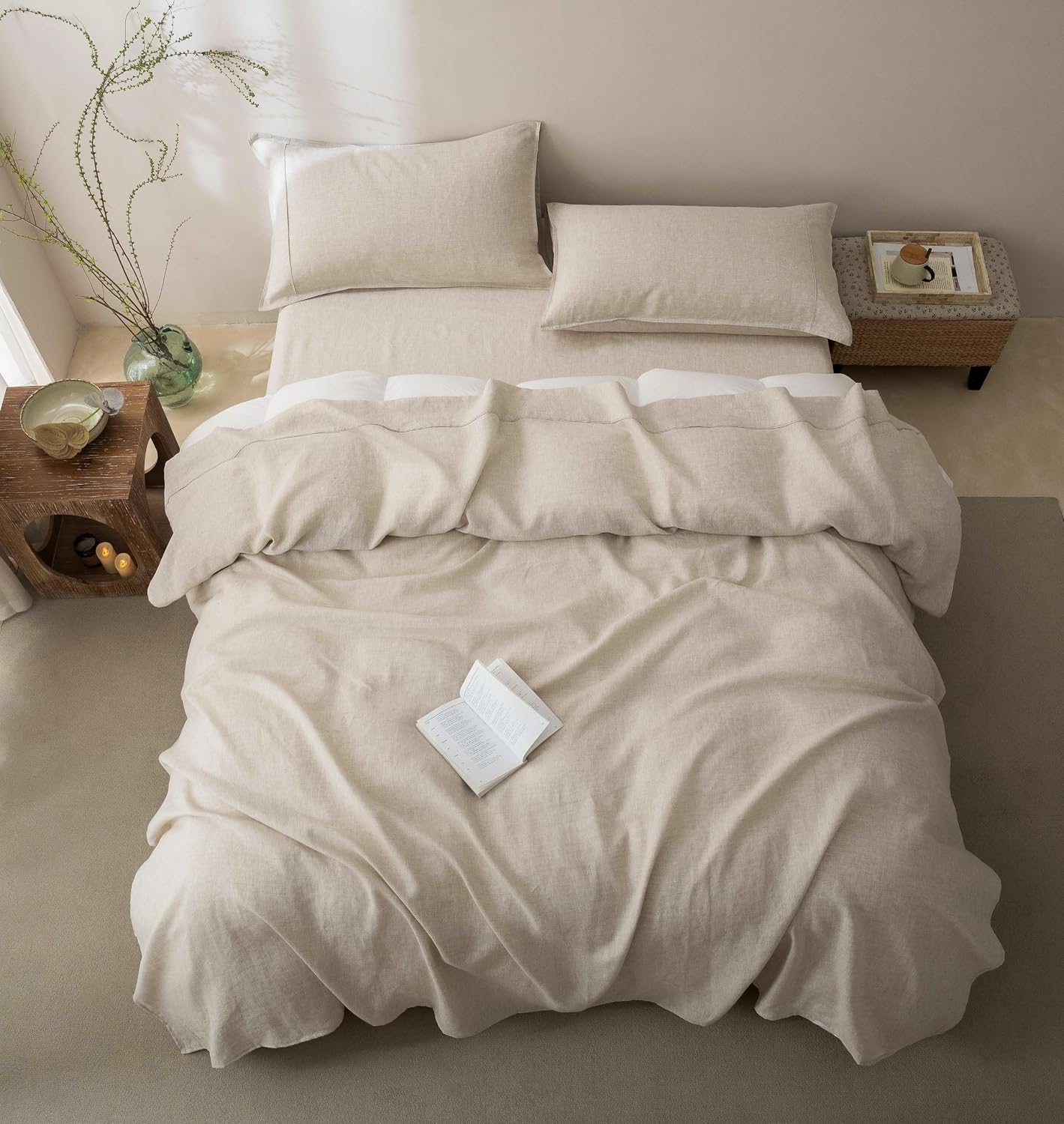 Thumbnail 5 de Talasily 100% French Linen Sheets Twin 16"