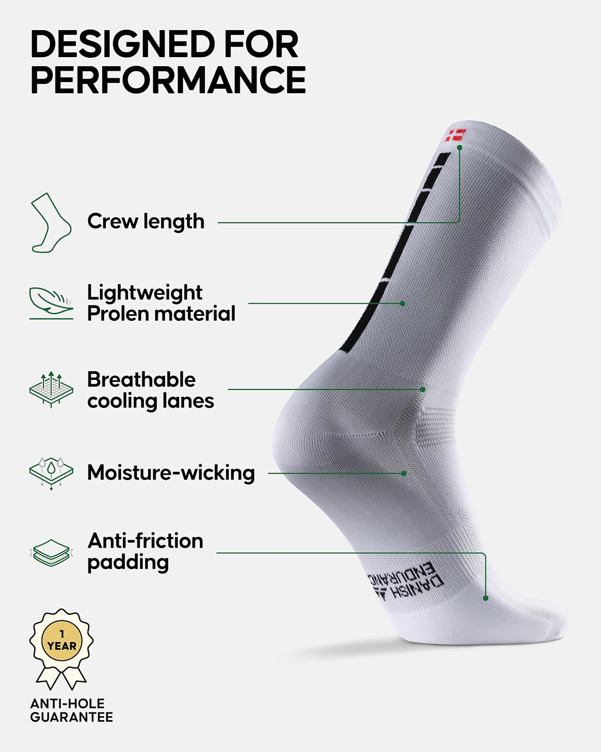Thumbnail 1 de DANISH ENDURANCE Performance Cycling Socks 3 Pack