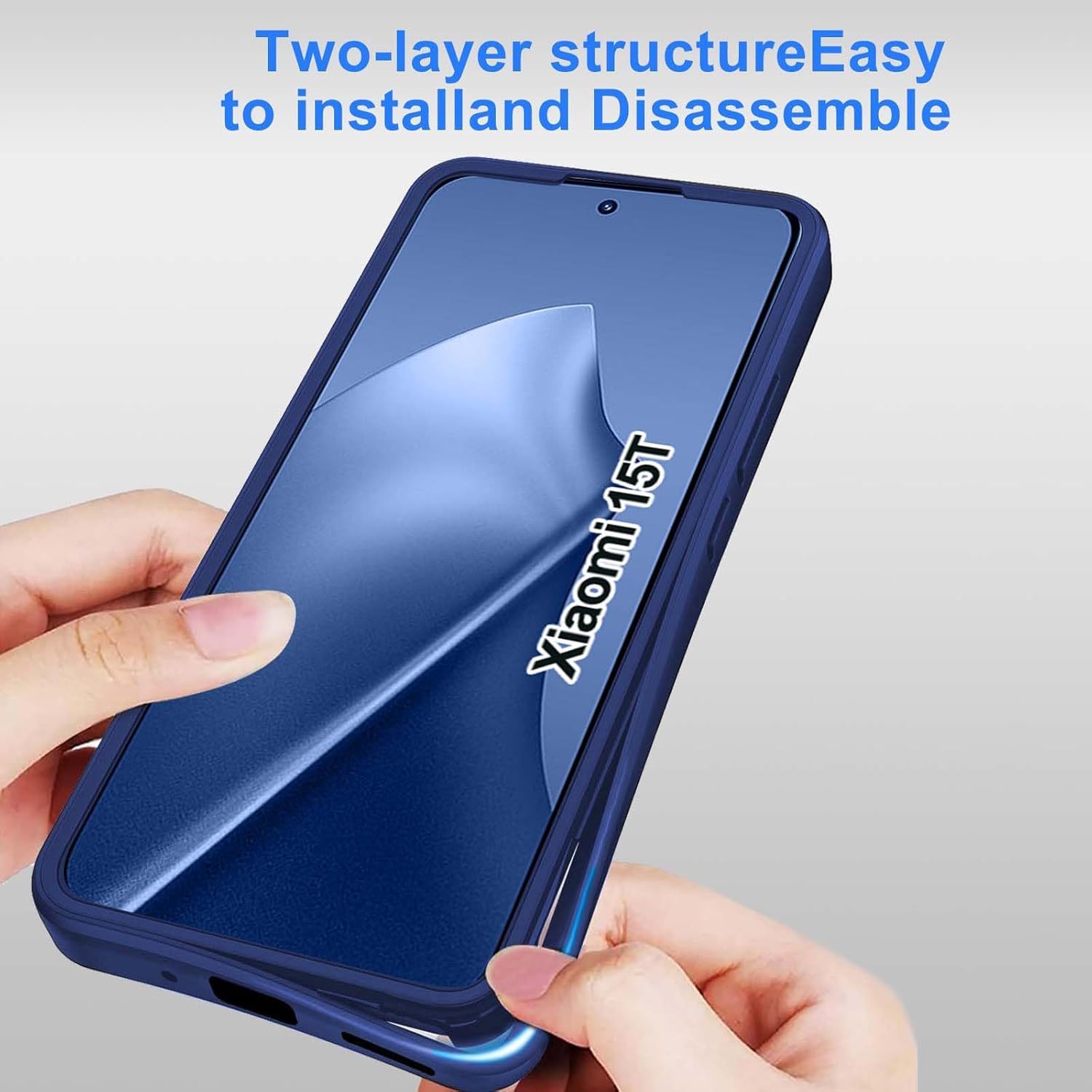 Thumbnail 5 de WeiCase Hülle für Xiaomi 15T – Transparent, 360° Rundumschutz, Integrierter Displayschutz, Blau
