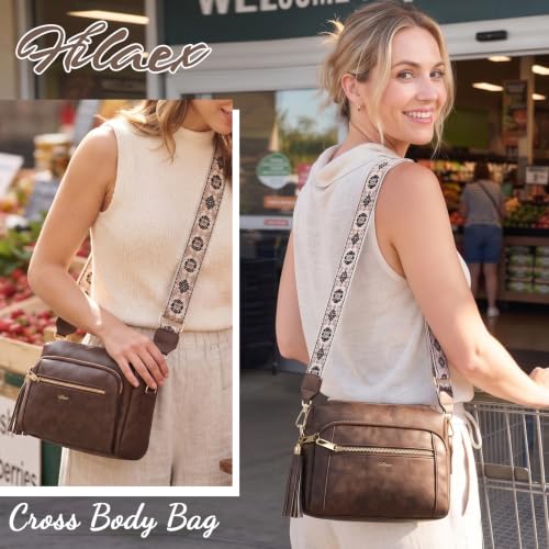 Detalle de HILAEX Sac Bandoulière Femme avec Antivol – élégance pratique et sécurité au quotidien