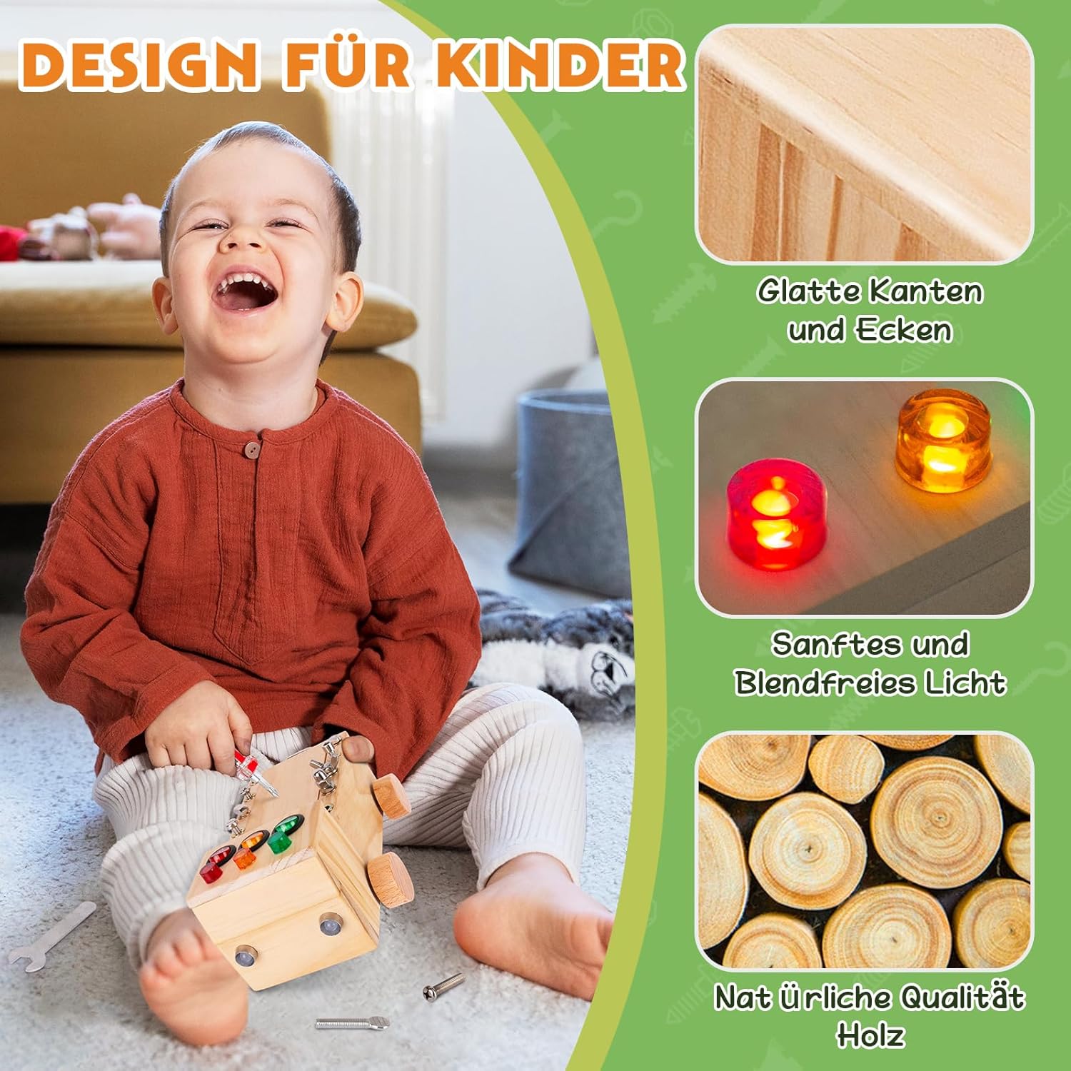 Detalle de OAKJAR Montessori Schraubendreher Brett 2–6 Jahre