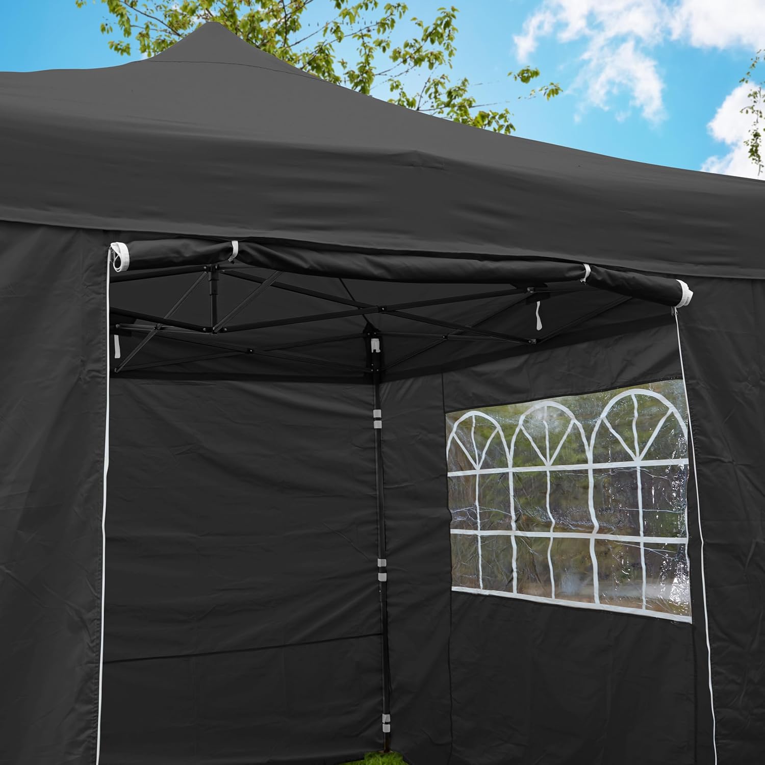 Detalle 2 de All Seasons Gazebos Pop-up Gazebo 3 x 3 m – Fully Waterproof with 4 Side Walls (Black)