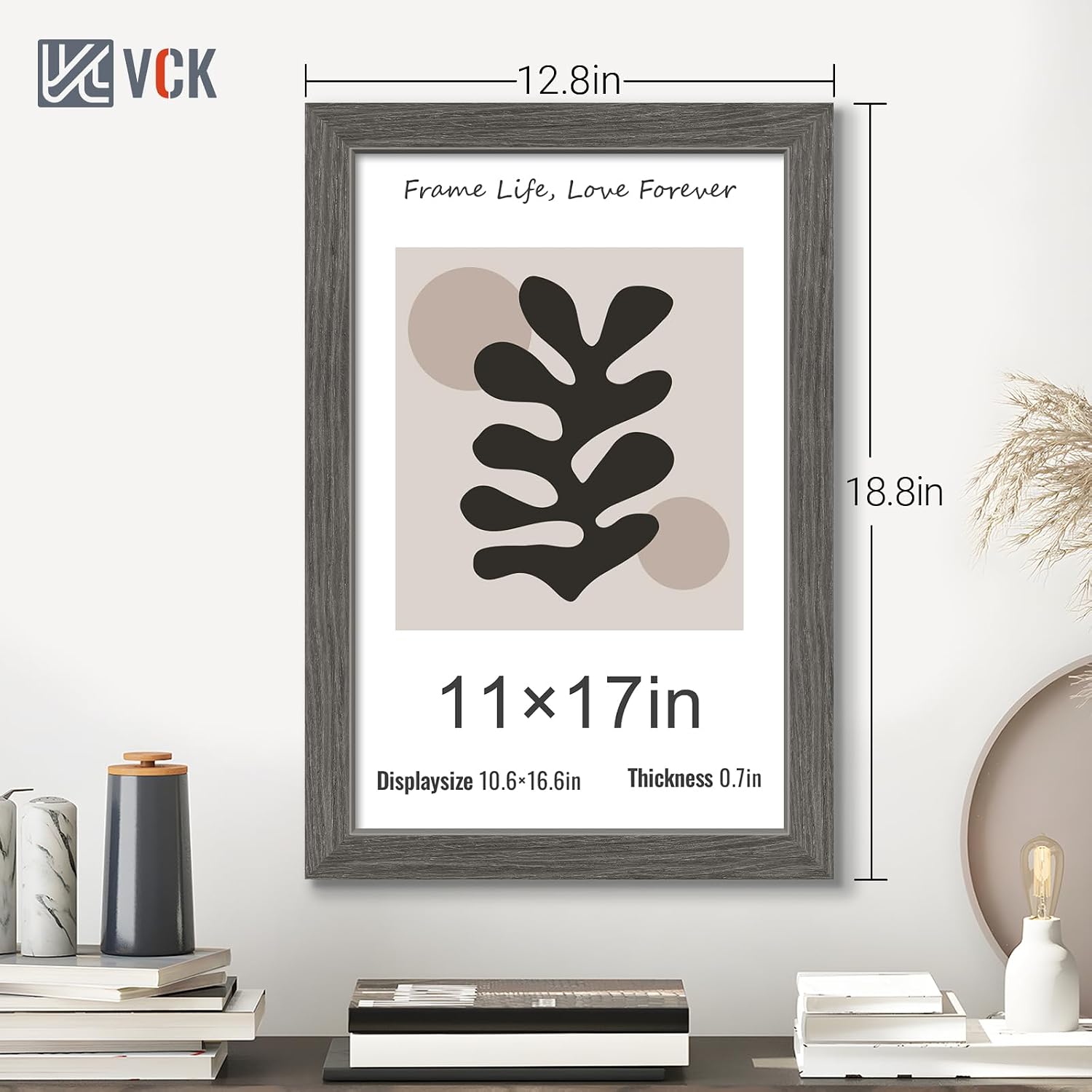 Detalle 2 de VCK 11x17 Picture Frame 5-Pack gray solid wood frames 🖼