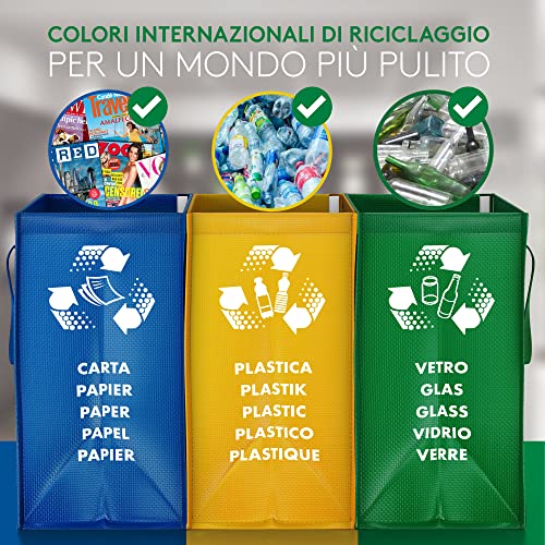 Thumbnail 6 de PTMS® Borse Raccolta Differenziata - 3 Bidoni per Carta, Plastica e Vetro