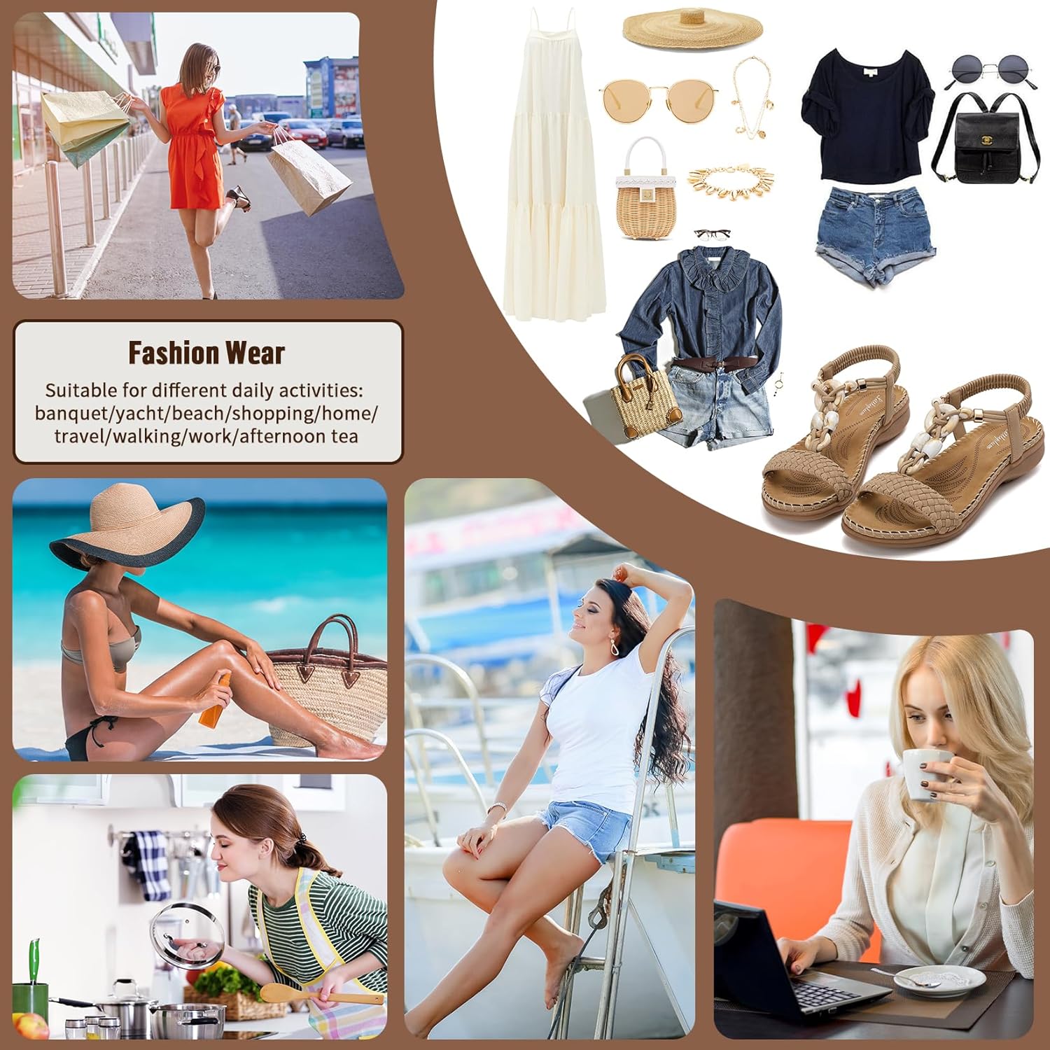 Thumbnail 6 de Littleplum Damen Sandalen – Sommersandalen, flache Bequem-Sandaletten