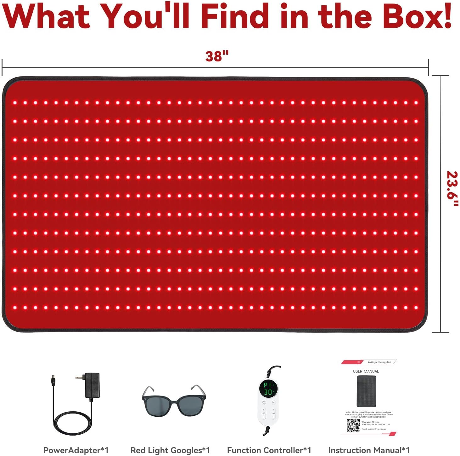 Thumbnail 6 de Red Light Therapy Mat for Full Body - Foldable 480 LEDs (660nm & 850nm), 39.4" x 23.6