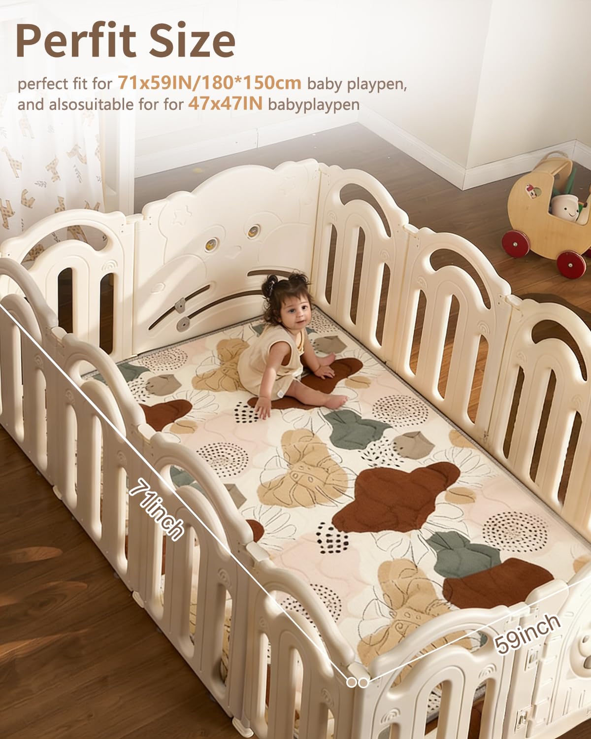 Detalle 2 de Lambluefly Krabbelmatte Baby Faltbar