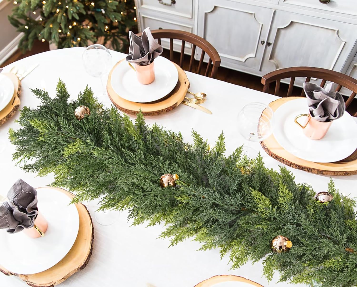 Thumbnail 3 de Fomlily 6Ft Cedar Garland for Mantel 🎄