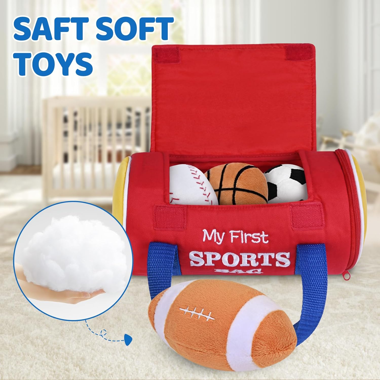 Thumbnail 3 de KMUYSL Baby Toys 0-12 Months: My First Sports Bag Plush Toy