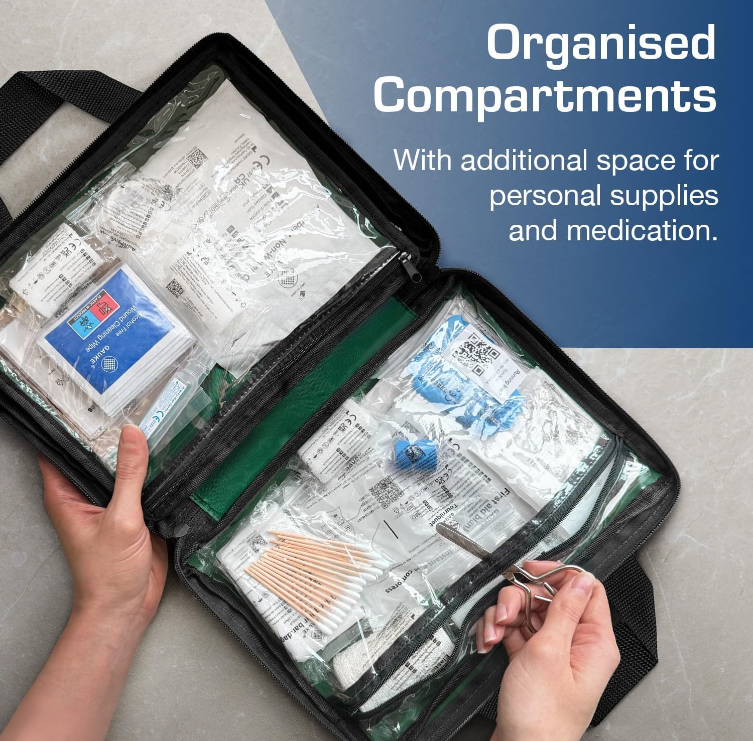 Thumbnail 6 de 180 Piece Premium First Aid Kit Bag – Comprehensive 180-item medical kit with eyewash, ice packs and emergency blanket