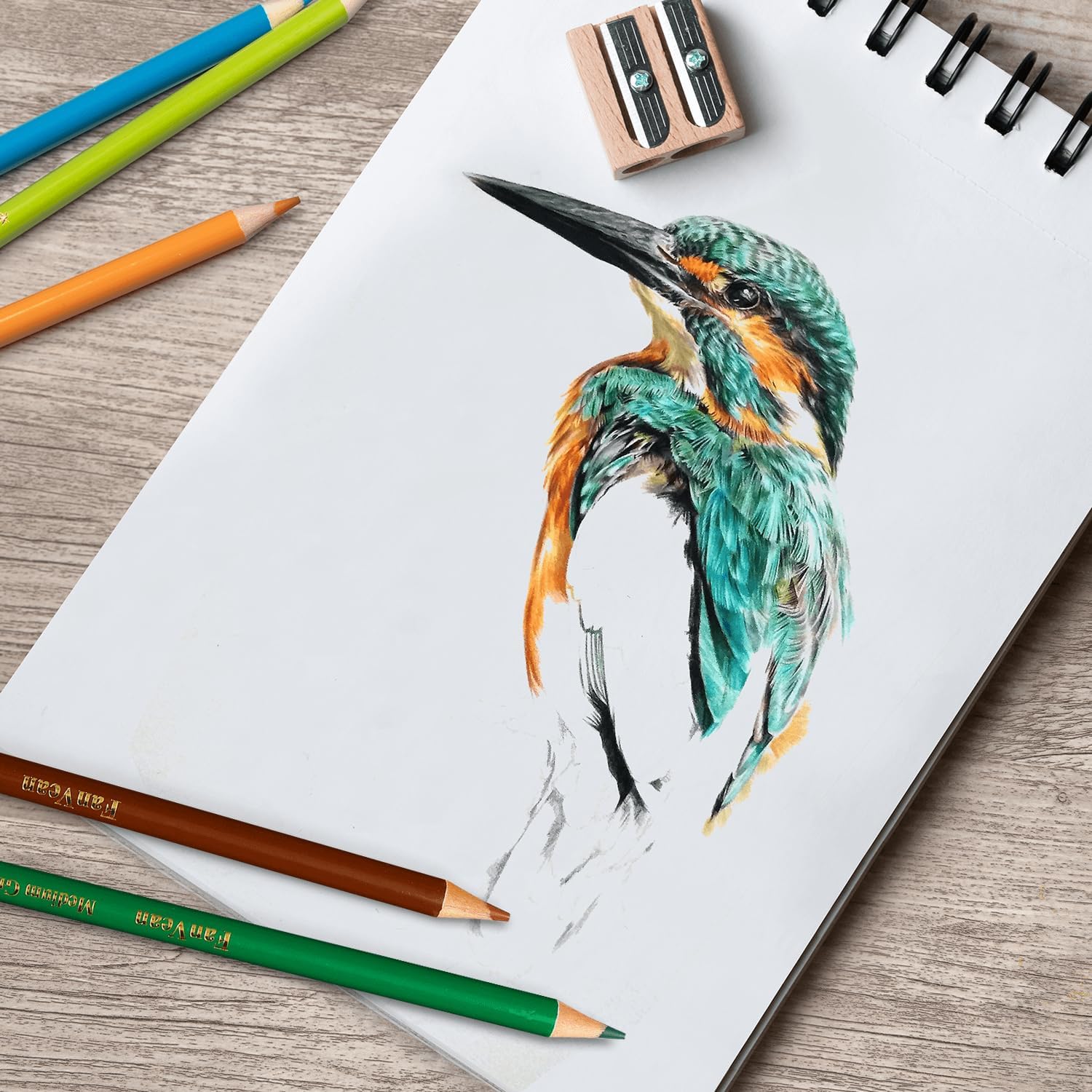 Detalle 1 de FanVean 101 Colored Pencils, 50 Colors, Soft Core, Pre-Sharpened
