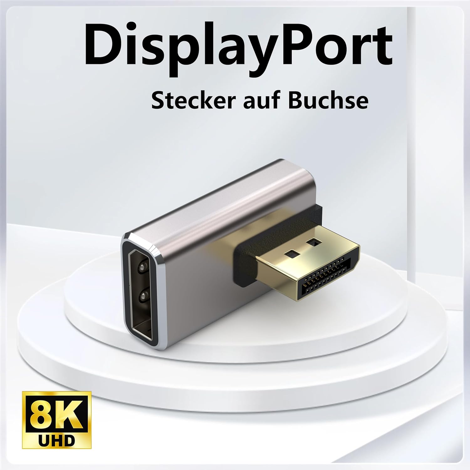 Thumbnail 1 de VMOJO DisplayPort-Koppler-Adapter (90°), DP 1.4 Stecker-auf-Buchse, 8K@60Hz, 2er-Set