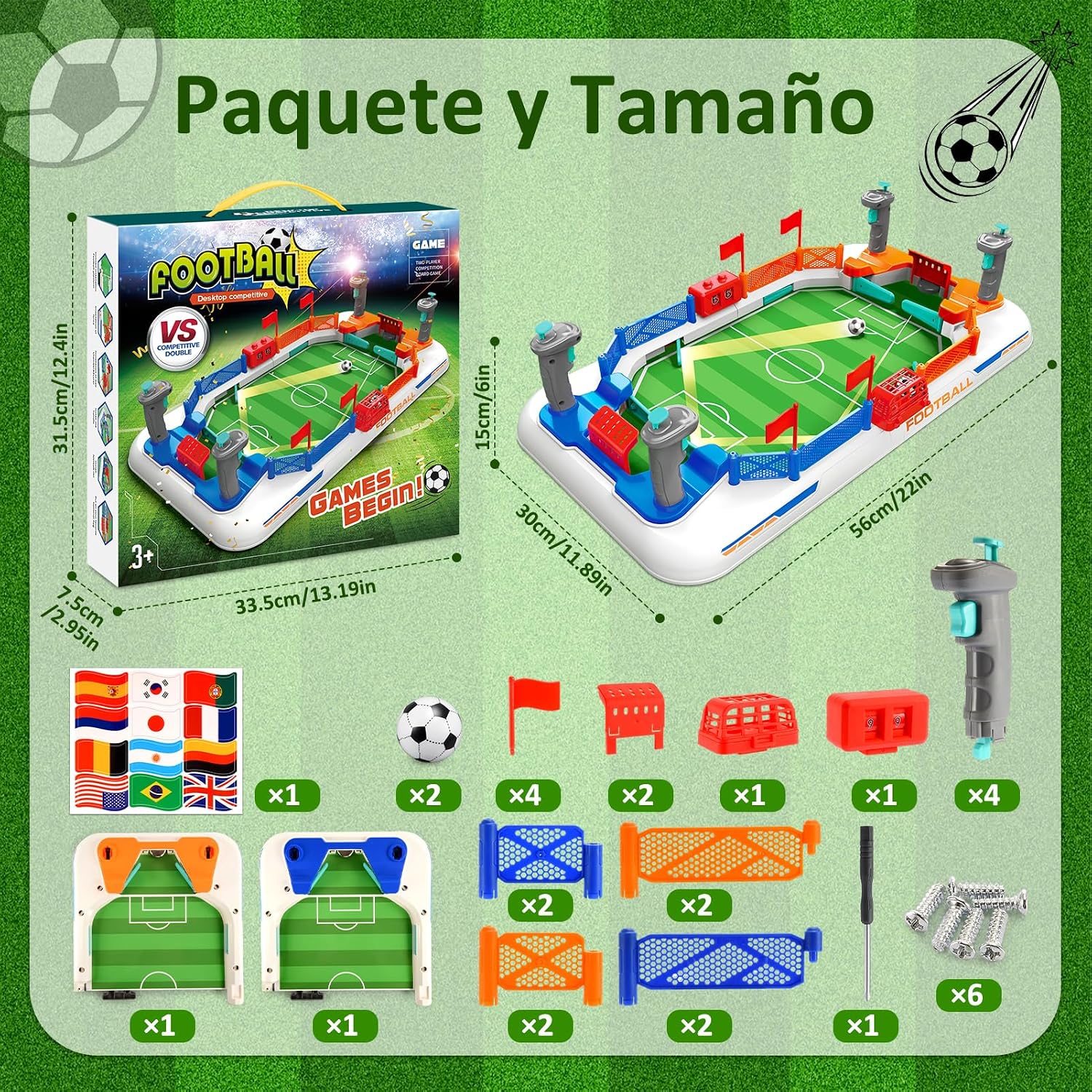 Detalle 1 de Dromlag Mini Futbolín portátil para niños