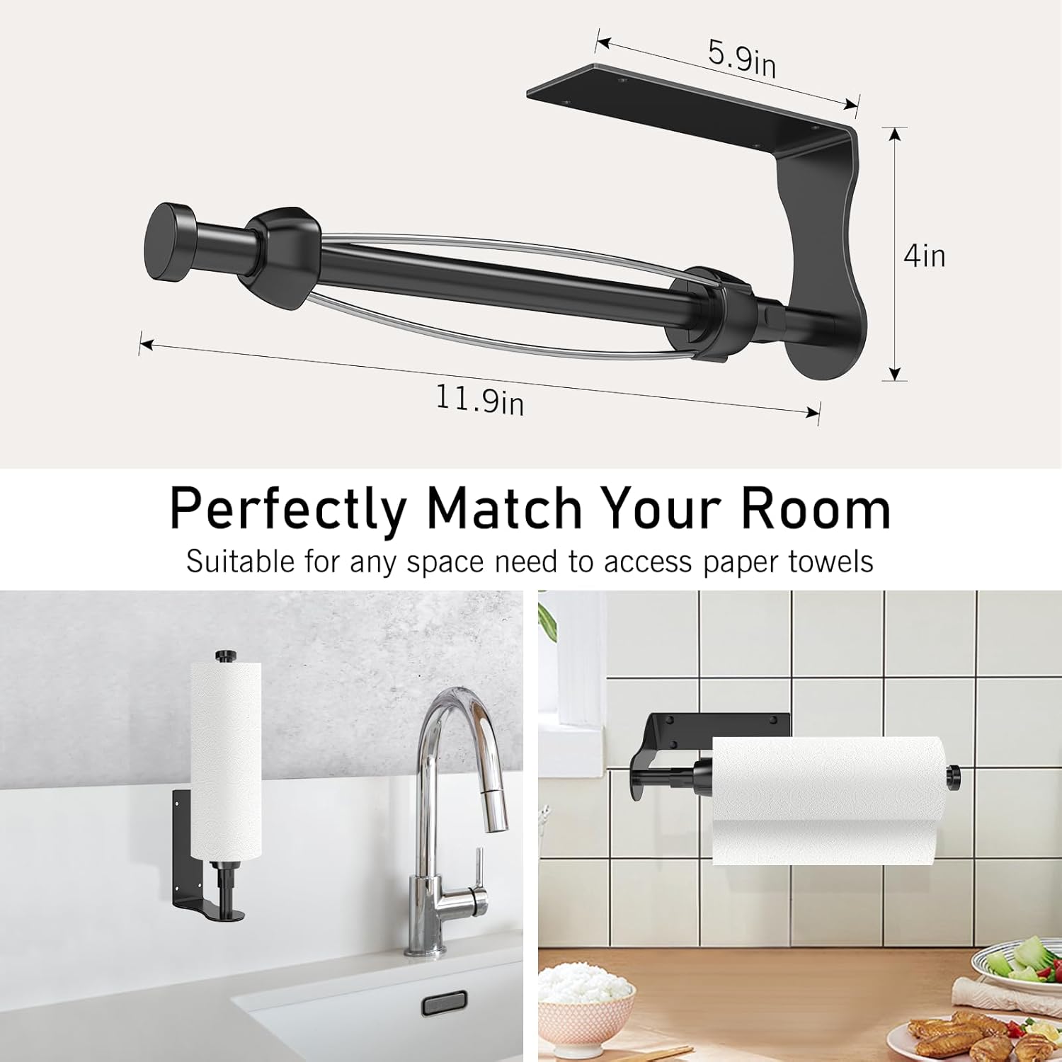 Detalle 2 de SetSail Paper Towel Holder — Adjustable Damper 🧻