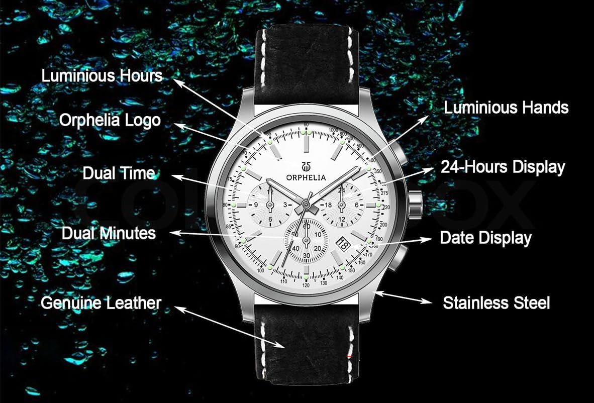 Thumbnail 5 de Orphelia Orologio da polso da uomo 24 ore Dual Time al quarzo