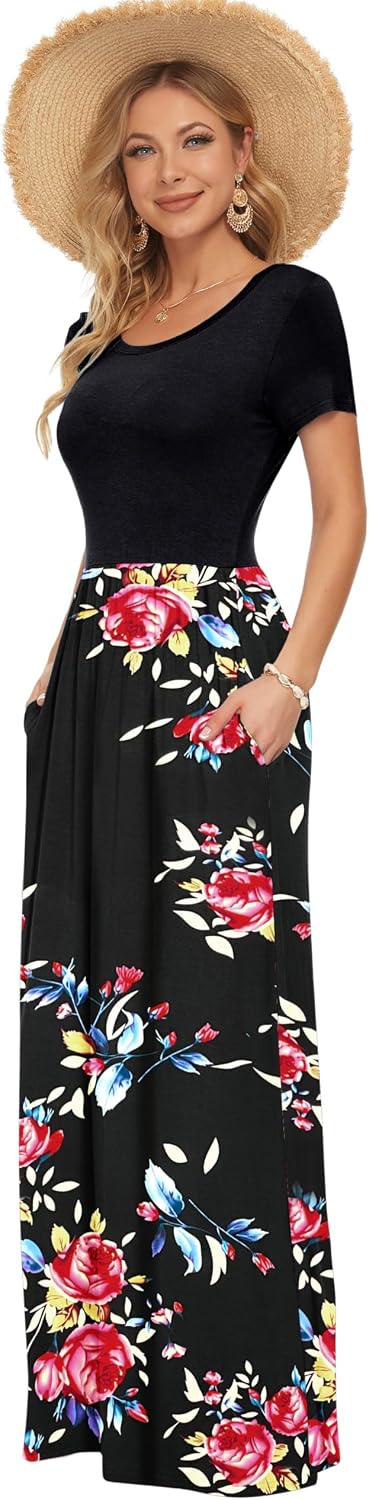 Detalle de AUSELILY Maxi Dress for Women - Summer Casual Long Dress with Pockets