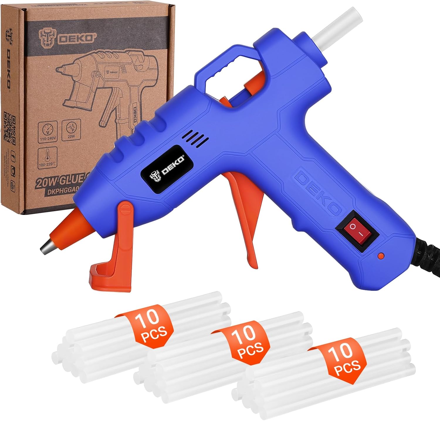 DEKO Mini Hot Glue Gun 20W with 7 mm