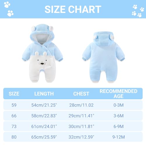 Thumbnail 6 de WYTbaby Baby Overall Winter Schneeanzug – Flanell Wärmer für 0–3 Monate
