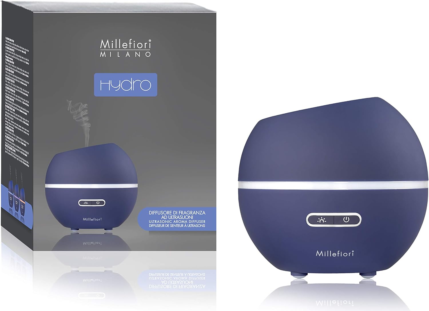 Detalle 2 de Millefiori Hydro 1DUSF, 7021-1D – ultradźwiękowy dyfuzor 150 ml, szary