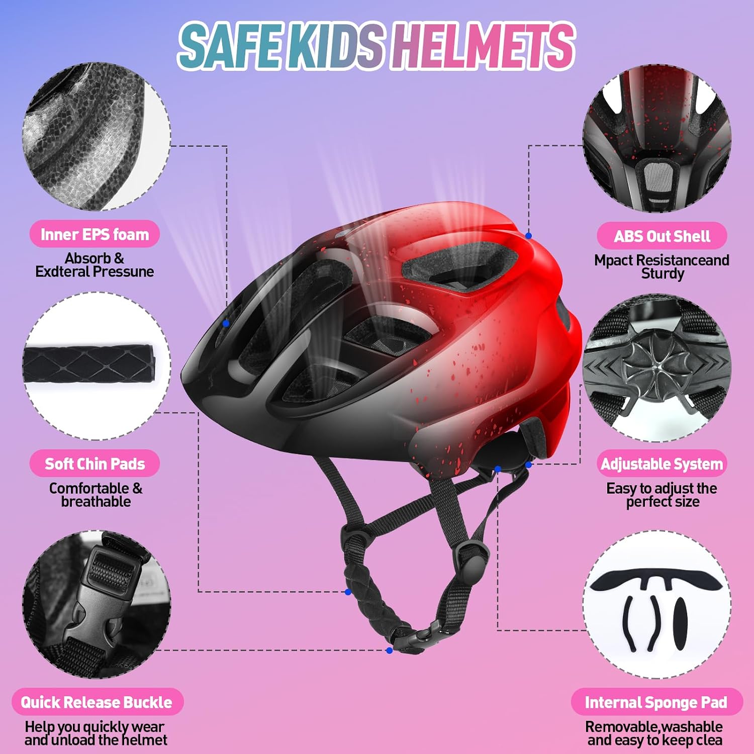 Thumbnail 3 de RaMokey Kids Bike Helmet for Boys & Girls (50-56cm) – Protective Cycling Helmet with Visor