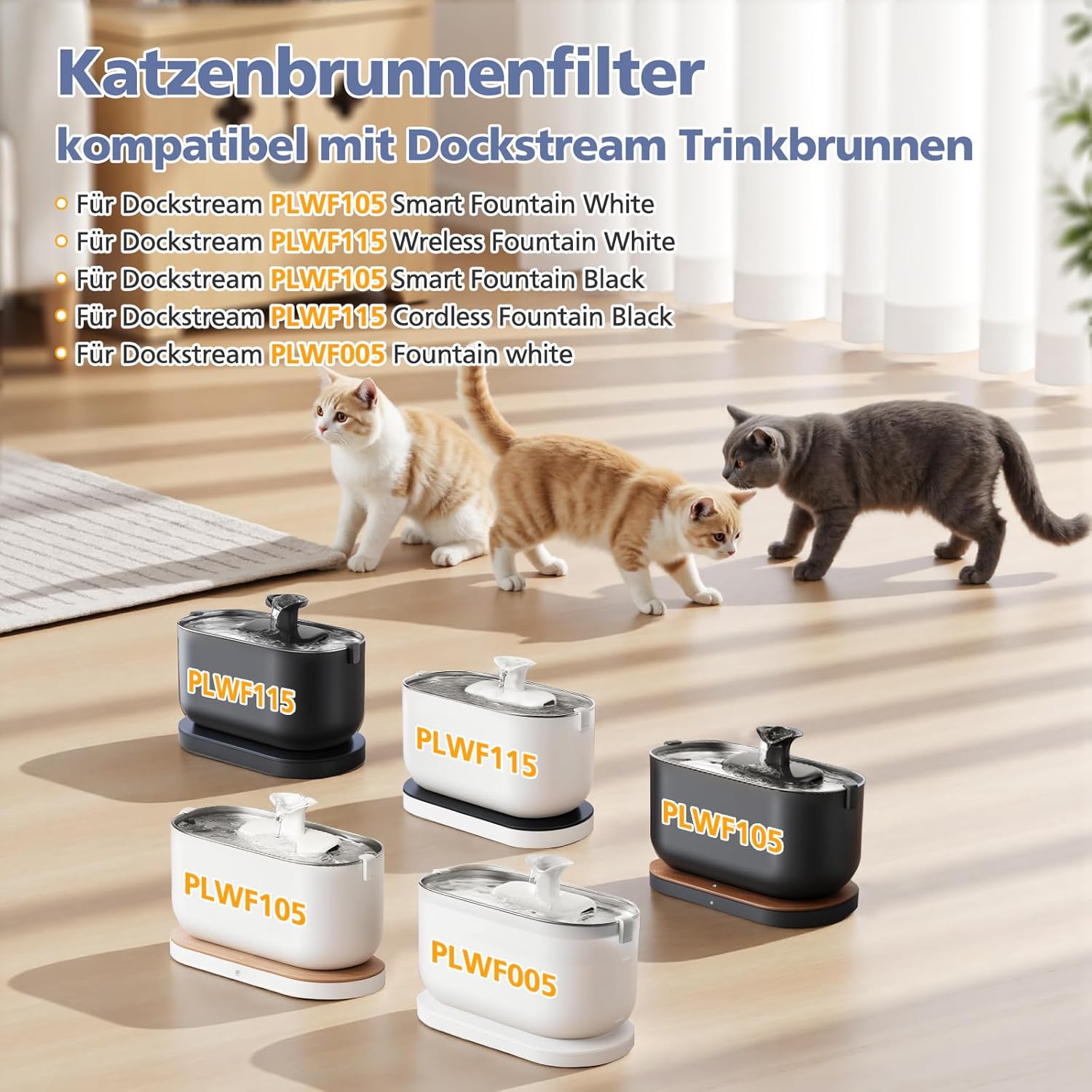 Thumbnail 1 de 16er-Pack Katzenbrunnen Filter für PETLIBRO Dockstream – kompatibel mit PLWF005, PLWF105, PLWF115 & PLWF305