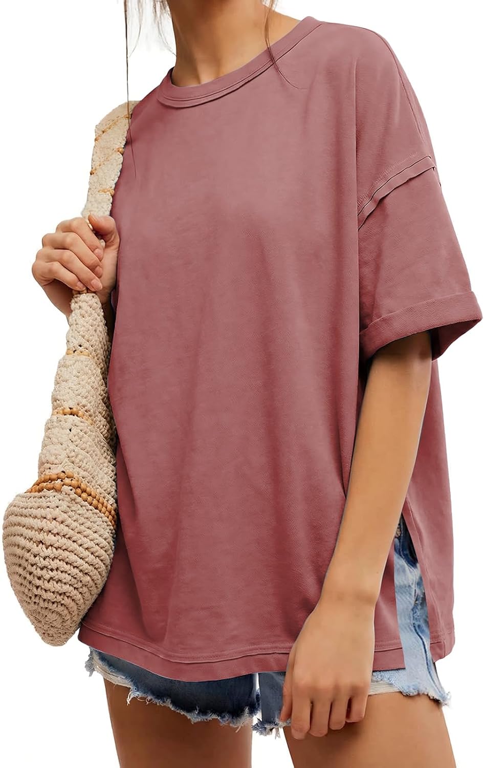 Thumbnail 5 de EXLURA Womens Summer Oversized T Shirts (2026) Oversized Crewneck Maternity & Workout Tunic Top