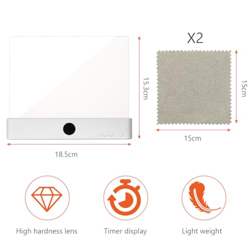 Detalle de HOTUT Piatto LED Libro Lampada – Lampada da Lettura a Pannello Piattto, Luce Tre Colori e Spegnimento Timer, Bianco