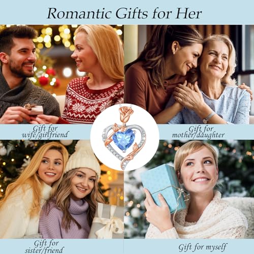 Detalle de MISUMOR Collar Mujer con Colgante de Corazón Rosa – Regalo Original para Ella