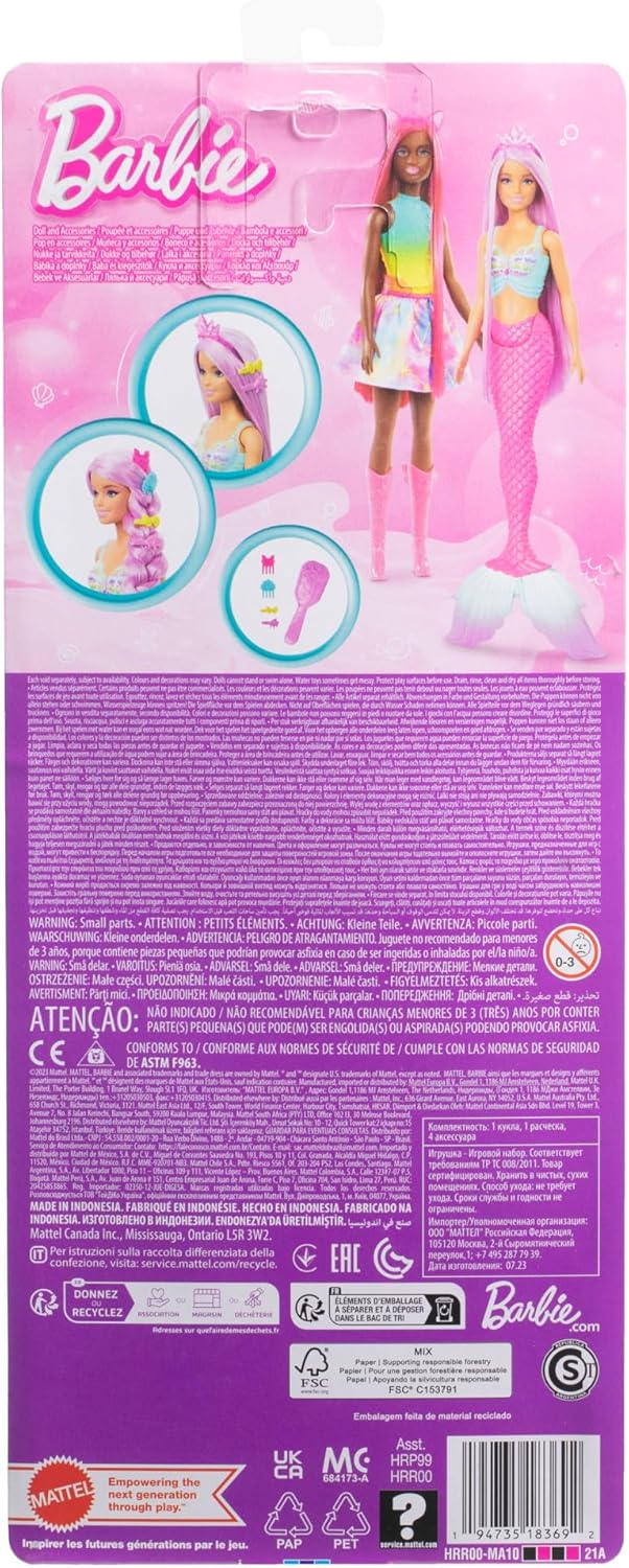 Thumbnail 5 de Barbie Sirène Poupée avec cheveux roses – 18 cm et accessoires pour coiffer