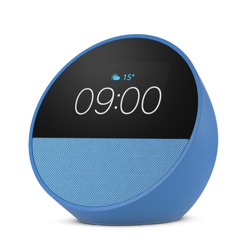 Detalle de Amazon Echo Spot despertador inteligente 2024 azul